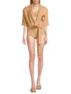 Laquan Smith Women's Waist-tie Bodysuit In Sand