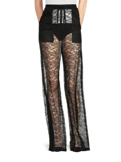 LAQUAN SMITH LAQUAN SMITH WOMEN'S WIDE-LEG LACE PAJAMA PANTS