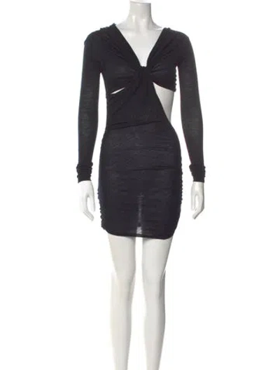 Pre-owned Laquan Smith Wool Mini Dress In Black