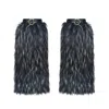 Lara Ari Black Midnight Furry Leg Warmers In Black