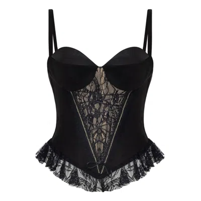 Lara Ari Women's Black Suede Lace Corset