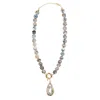Lara Ari Women's Blue / Grey / Neutrals Dragon Vein Agate Pendant Necklace