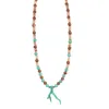 Lara Ari Women's Blue / Red Turquoise Coral Pendant Jasper & Crystal Necklace - Bracelet Set