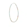 Lara Ari Women's Grey / White / Blue Aquamarine, Variscite & Mother-of-pearl Necklace & Bracelet Set