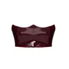Lara Ari Women's Bandida Burgundy Lacquered Fabric Corset Top In Red