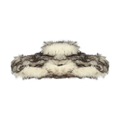 Lara Ari Women's White Faux Fur Oversized Hat