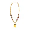 Lara Ari Women's Yellow / Orange / Brown Agate, Citrine, Eye Agate & Opal Stone Necklace - Bracelet Set