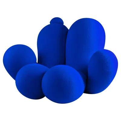 Pre-owned Lara Bohinc Big Girl Chair, Blue Velvet, Modern Organic Sculptural Armchair