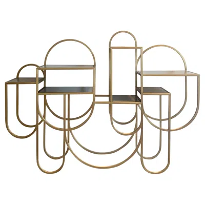 Pre-owned Lara Bohinc Contemporary Design Brushed Brass Book Shelf 'apollo' By  In Brown
