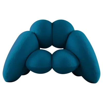 Pre-owned Lara Bohinc Derrière Armchair, Petrol Blue Bouclé, Modern Sculptural Organic
