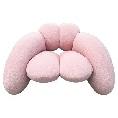 Pre-owned Lara Bohinc Derrière Chair, Pink Bouclé, Modern Sculptural Organic Armchair