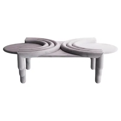 Pre-owned Lara Bohinc Kipferl Coffee Table, Sculptural Modern, White Carrara Marble