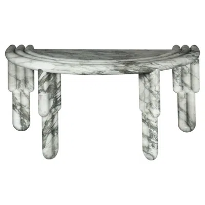 Pre-owned Lara Bohinc Kipferl Desk, Sculptural, Modern, Rounded, White Arabescato Marble