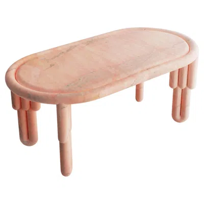 Pre-owned Lara Bohinc Kipferl Dining Table, Pink Marble, Sculptural, Modern, Rounded, Oblong