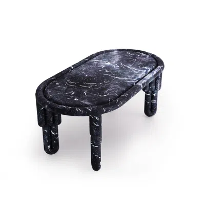 Pre-owned Lara Bohinc Kipferl Dining Table, Sculptural, Modern, Oblong, Rounded In Black Marble