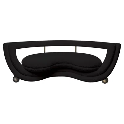 Pre-owned Lara Bohinc Kissing Sofa, Modern, Sculptural, Rounded, Bronze Metal, Black Boucle Fabric