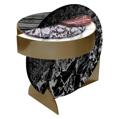 Pre-owned Lara Bohinc Lunar Full Moon Marble And Brass Side Table, Alpine, Bohinc Studio In Black