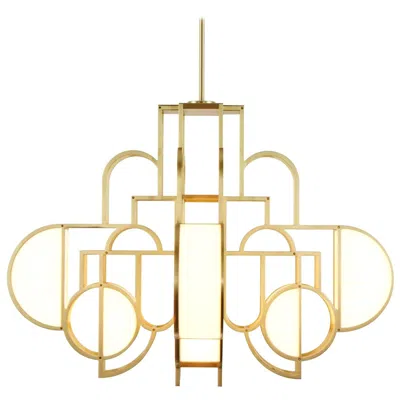 Pre-owned Lara Bohinc Moonrise Chandelier, Brushed Brass Finish By  In White