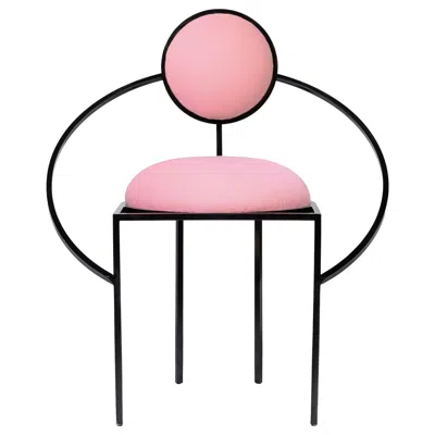Pre-owned Lara Bohinc Orbit Chair In Pink Wool Fabric And Black Steel, By