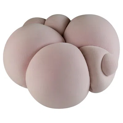 Pre-owned Lara Bohinc Peaches Pouffe Ottoman, Pink Velvet, Modern Sculptural Organic