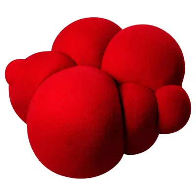 Pre-owned Lara Bohinc Peaches Pouffe Ottoman, Red Boucle, Modern Sculptural Organic , In Stock