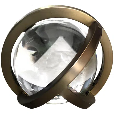Pre-owned Lara Bohinc Planetaria Globe Table Lamp, Dark Brass And Glass Sphere By  In Stock In Black