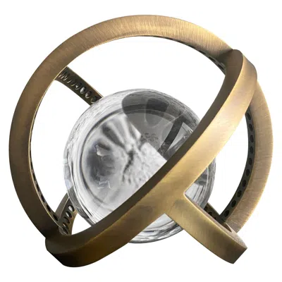 Pre-owned Lara Bohinc Planetaria Globe Table Lamp Large, Dark Brass Frame, Glass Sphere,  In Brown