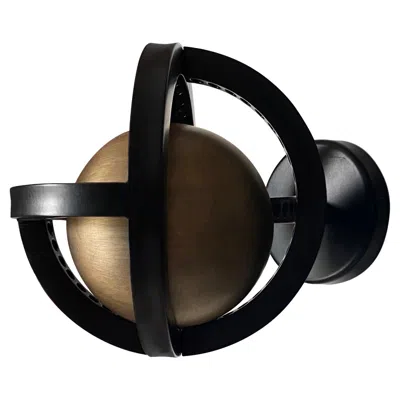 Pre-owned Lara Bohinc Planetaria Wall Light, Black Steel Frame With Dark Brass Sphere By