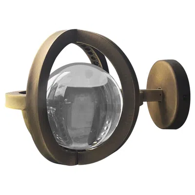 Pre-owned Lara Bohinc Planetaria Wall Light, Dark Brass Frame And Glass Sphere By  In Black