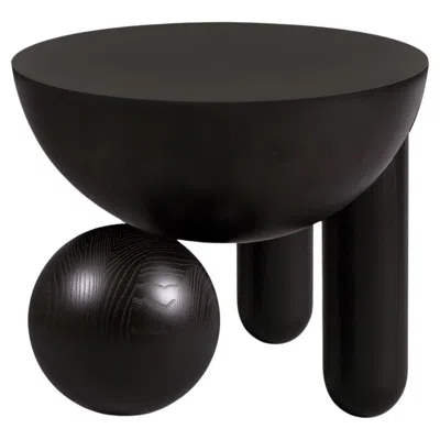 Pre-owned Lara Bohinc Profiterole Small Round Coffee Table, Modern, Sculptural, Black Wood