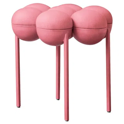 Pre-owned Lara Bohinc Saturn Pouffe Small, Pink Coated Steel Frame And Pink Wool By