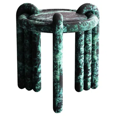 Pre-owned Lara Bohinc Sculptural Kipferl Occasional Table, Modern, Round, In Green Marble