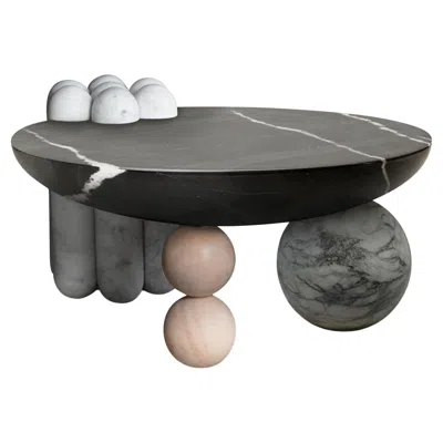 Pre-owned Lara Bohinc Sculptural Patisserie Coffee Table, Round, Modern, Black Marble
