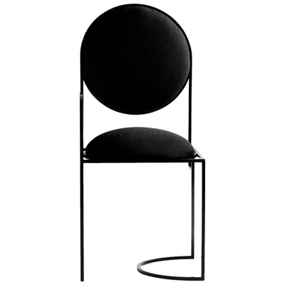Pre-owned Lara Bohinc Solar Chair In Black Wool And Black Coated Steel Frame, By