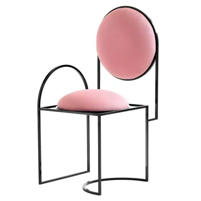 Pre-owned Lara Bohinc Solar Chair In Pink Wool And Black Steel Frame, By