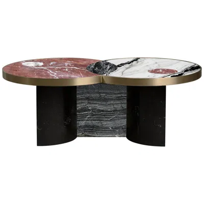 Pre-owned Lara Bohinc Sun And Moon Marble And Metal Coffee Table, Dune, By  In Black