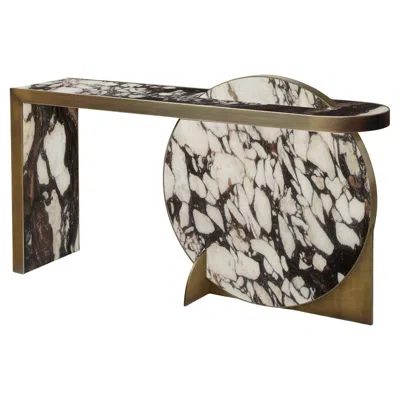 Pre-owned Lara Bohinc The Collision Console Carrara Marble And Brushed Brass, Viola, By  In Gray