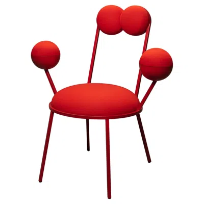 Pre-owned Lara Bohinc Trevor Chair With Armrests Red Frame And Wool By