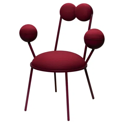 Pre-owned Lara Bohinc Trevor Dining Chair With Armrests Dark Red Frame And Wool By