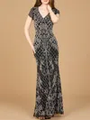 Lara Dresses 28865 Formal Long Beaded Mermaid Evening Dress In Black