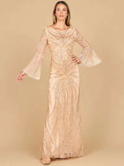 Lara Dresses 28887 Fitted Long Sleeve Beaded Formal Mother Of The Bride Dress In Green