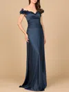 Lara Dresses 28917 Long 3d Floral Applique A Line Formal Dress In Blue