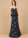 Lara Dresses 28918 Long Formal Floral Evening Bolero Prom Dress In Blue