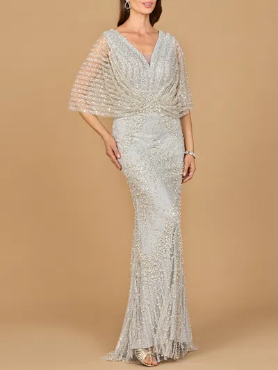 Lara Dresses 28967 Beaded Lace Mother Of The Bride Long Formal Dress In Gray
