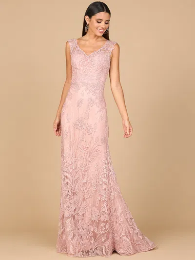 Lara Dresses 28979 Long Beaded Formal Removable Overskirt Lace  Dress In Neutral