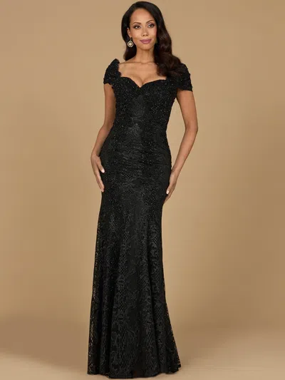 Lara Dresses 28980 Fitted Lace Long Formal Mermaid Dress In Black