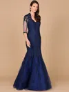 Lara Dresses 29019 Long Mermaid Formal Evening Dress In Blue