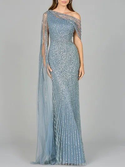 Lara Dresses 29051 Long Formal Evening Beaded Dress In Gray