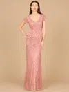 Lara Dresses 29073 Long Formal Beaded Evening Dress In Pink