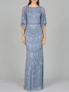 Lara Dresses 29091 Modest Long Formal Beaded Mother Of The Bride Dress In Gray